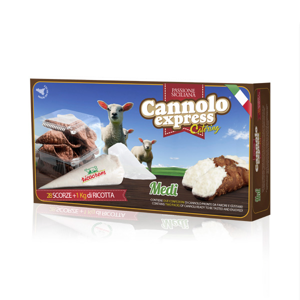 kit for sicilian cannoli with ricotta cream filling